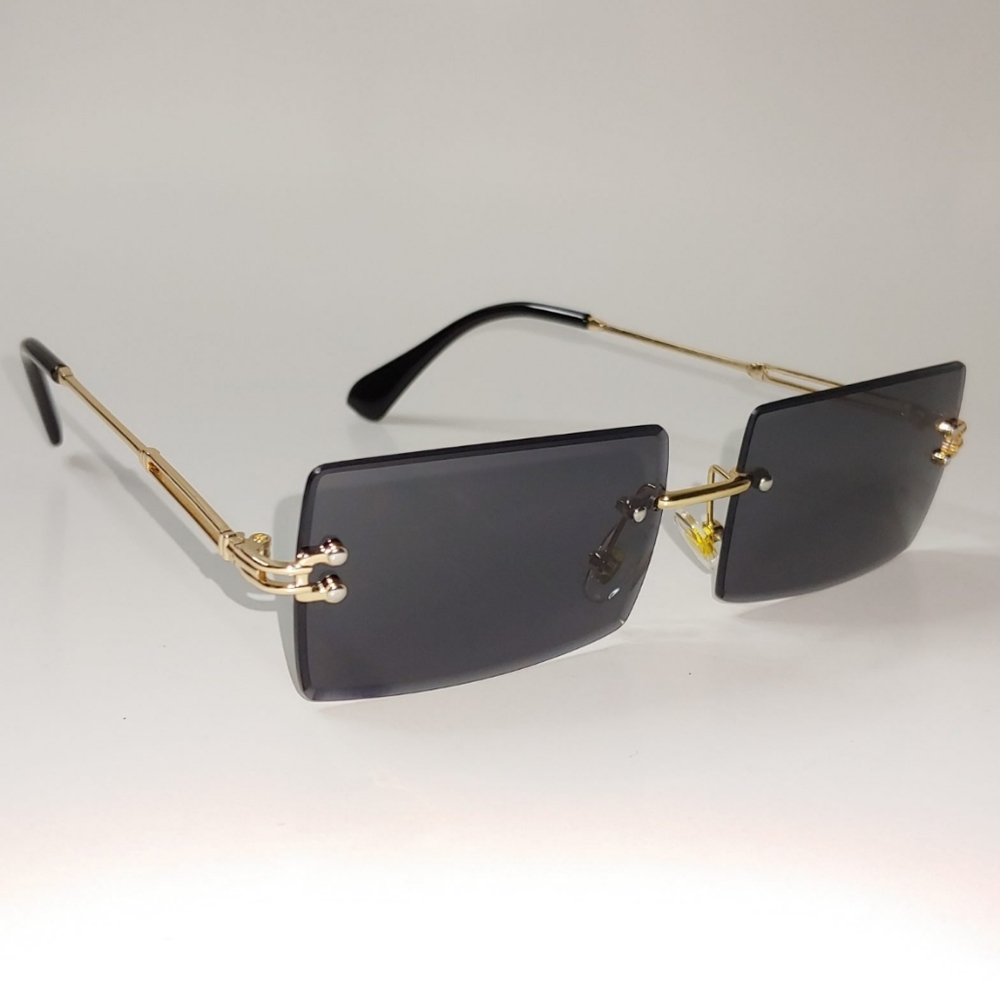 Black Mini Rectangle Sunglasses